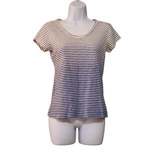 Style & Co Womens Essential Tee Size PS Petite S Blue Ombre Striped Cap Sleeve